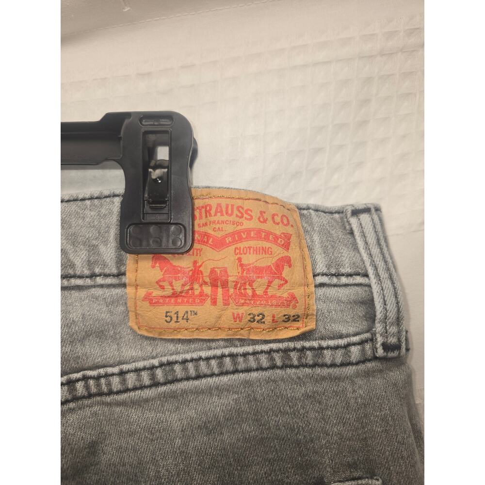 Levi's 514 jeans mens size 32x32 gray denim cowboy straight leg 7208 USED - Picture 7 of 9